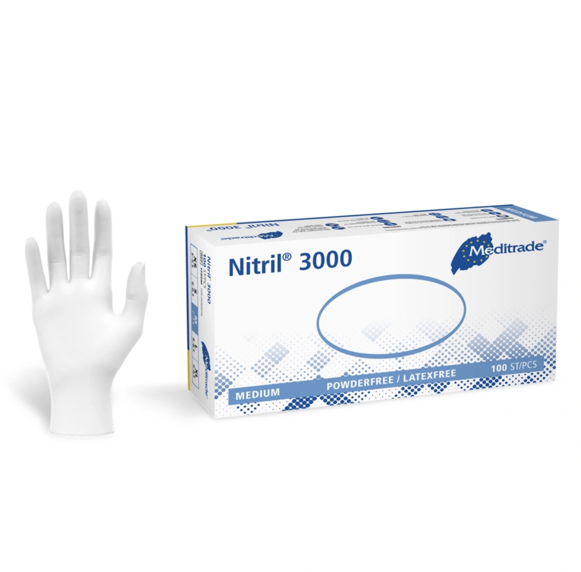 Nitril 3000 S
weiß Nitriluntersuchungs- und Schutzhandschuhe