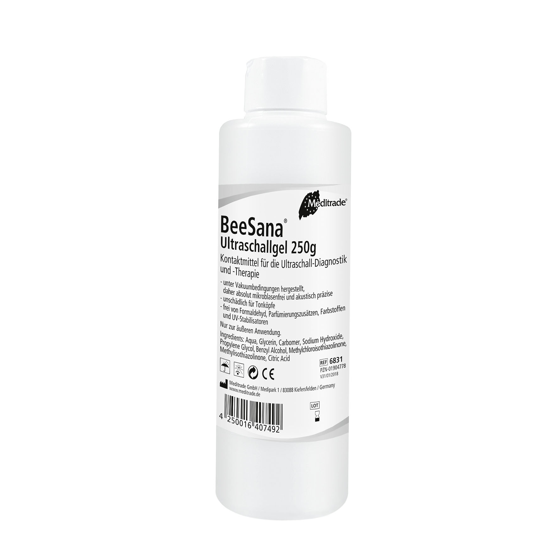 Meditrade Ultraschallgel, hautfreundlich – 250 ml - Flasche