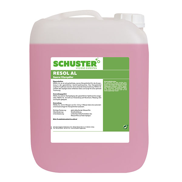 Resol AL 10kg
Klarspüler sauer
Kanister 10kg