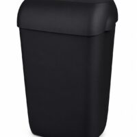 Abfallbehälter 25 Liter – Wandmülleimer mit Deckel, Schwarz