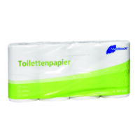 Toilettenpapier 2-lagig, 250 Blatt aus Zellstoff, 250 Baltt / RolleRollenlänge 28m, Verpackungseinheit 64 Rollen pro Karton