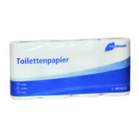 Toilettenpapier 3-lagig, 250 Blatt auf Rolle, Zellstoff, Verpackungseinheit 64 Rollen pro Karton