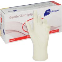 Meditrade Gentle Skin® Grip Latex Untersuchungshandschuhe – Größe S, 1 Packung = 100 Stück