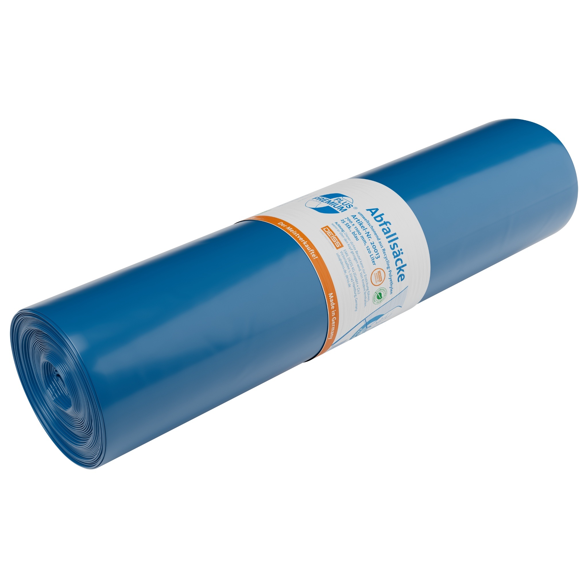 Premium Plus Müllsäcke 120 Liter, blau