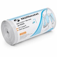 DEISS UNIVERSAL PLUS Müllbeutel 30 Liter mit Tragegriff – Transparent