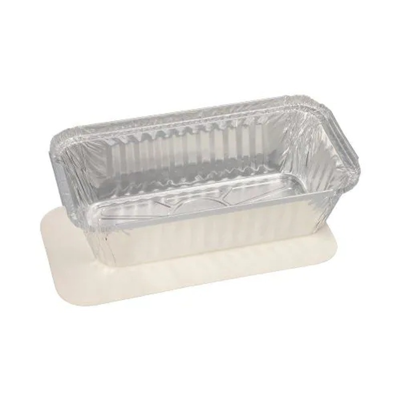 50 Schalen, Alu + Einlegedeckel, PEbeschichteteckig 0,7 l 4,9 cm x 10,3 cm x 19,5 cm; 0,7L 50 Stück pro Packung