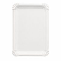 Bio Pappteller eckig 16,5 x 23 cm Weiß