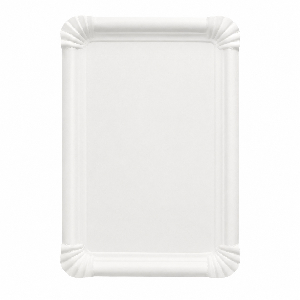 pure Pappteller Eckig 16,5 x 23 cm Weiß – Bio Einwegteller aus Frischfaserkarton